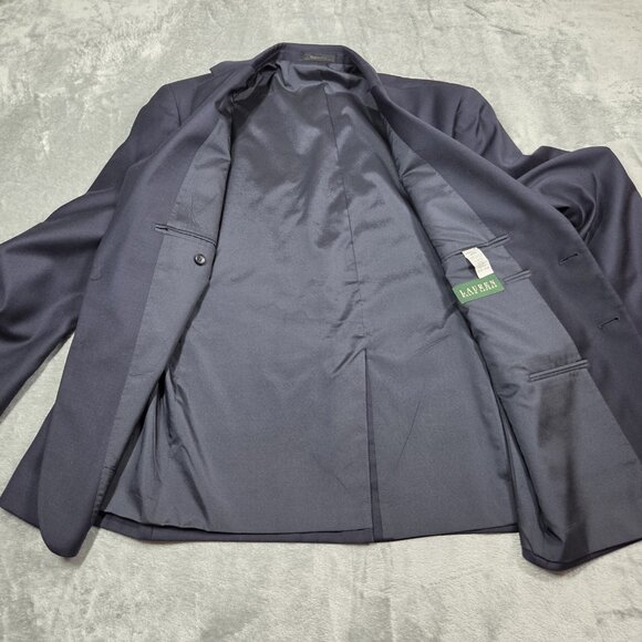 Lauren Ralph Lauren Sport Coat Mens 44S Navy Wool Gold Polo Button Blazer Jacket - Picture 3 of 11